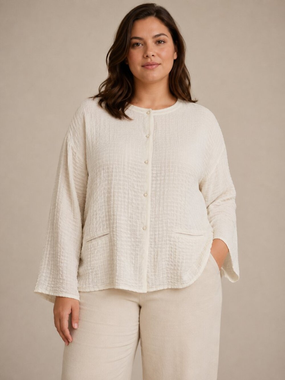 Eileen Fisher Textured Silk jacket Size 1X